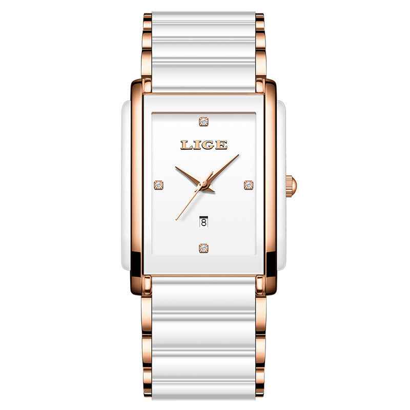 Fashion Ceramic Stainless Steel Couple Watches Quartz Watch