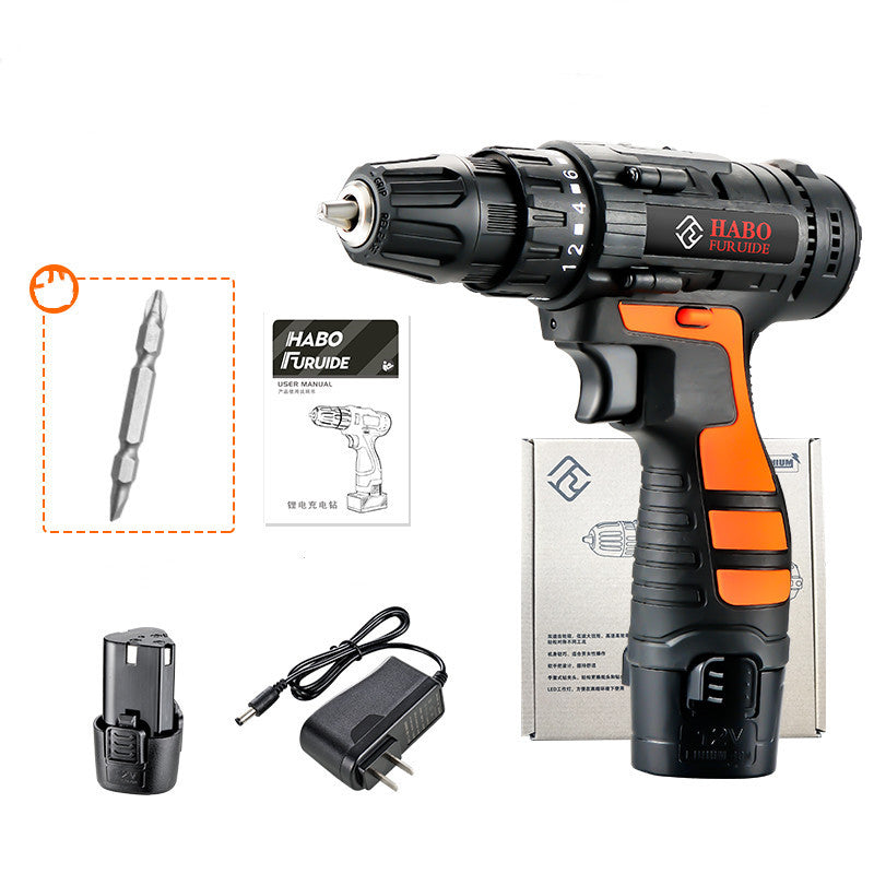 12V Lithium Electric Drill Rechargeable Multifunctional Household Electric Screwdriver - EBuyGoods