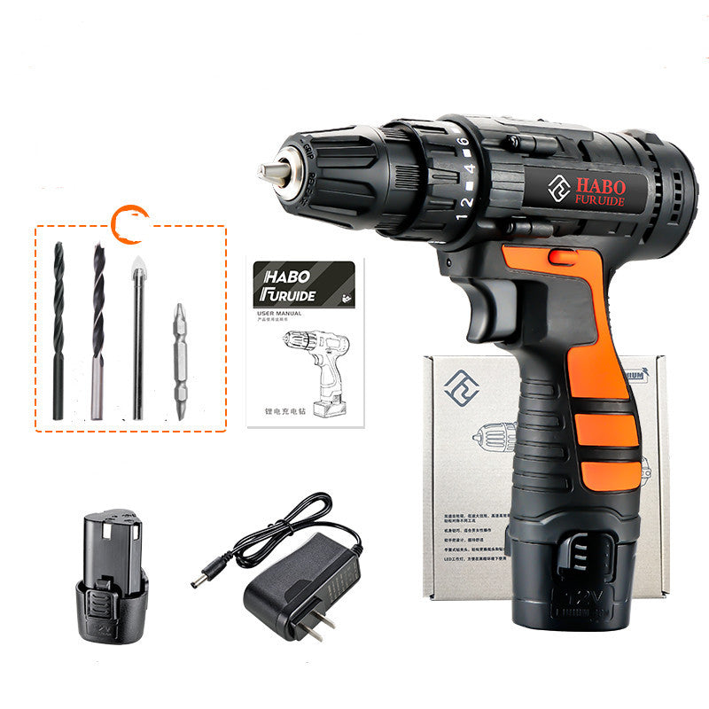 12V Lithium Electric Drill Rechargeable Multifunctional Household Electric Screwdriver - EBuyGoods