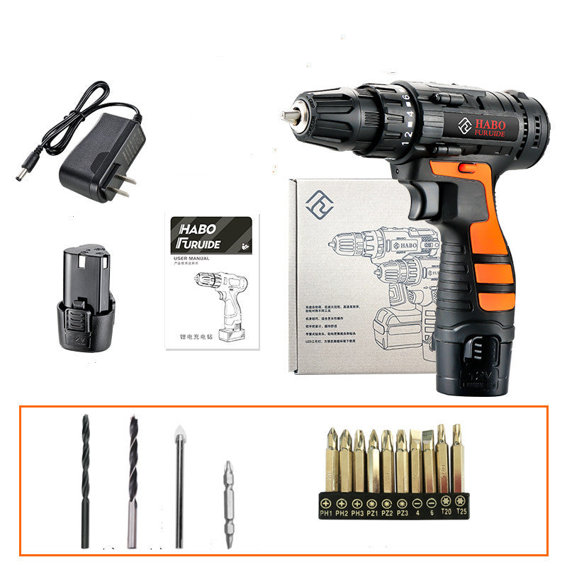 12V Lithium Electric Drill Rechargeable Multifunctional Household Electric Screwdriver - EBuyGoods