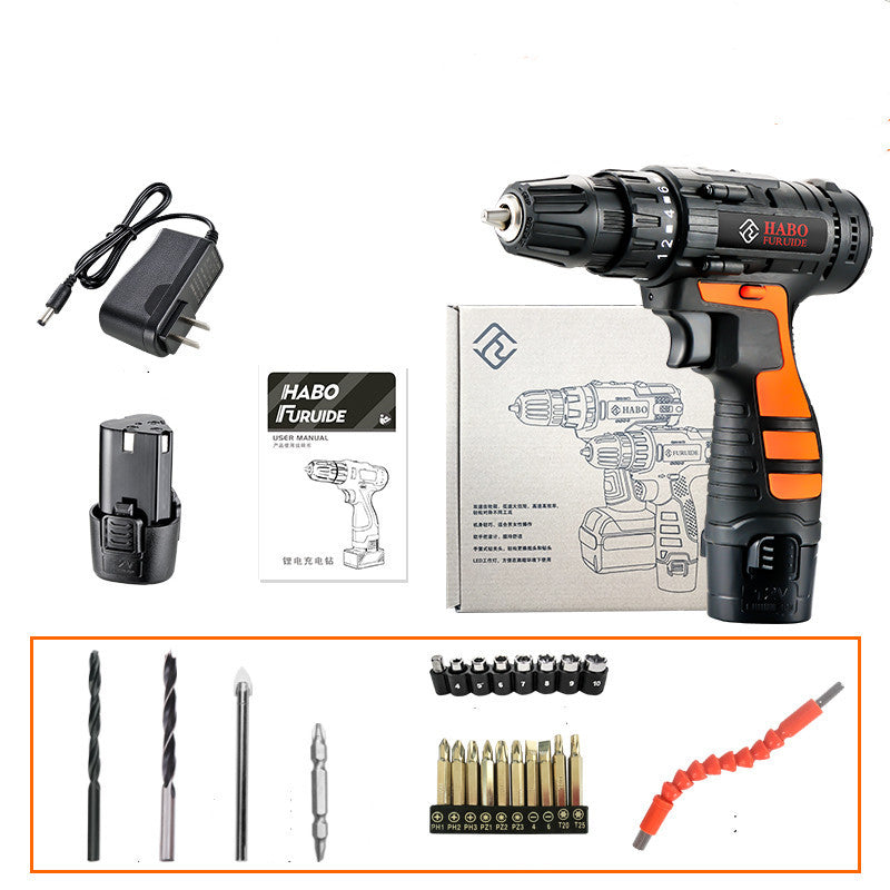 12V Lithium Electric Drill Rechargeable Multifunctional Household Electric Screwdriver - EBuyGoods