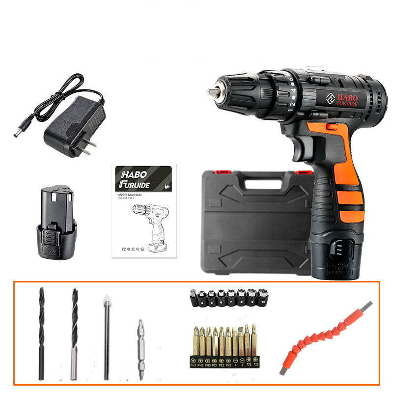 12V Lithium Electric Drill Rechargeable Multifunctional Household Electric Screwdriver - EBuyGoods