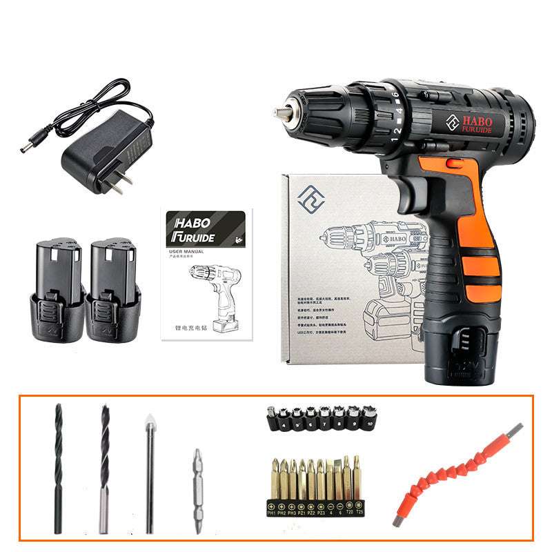 12V Lithium Electric Drill Rechargeable Multifunctional Household Electric Screwdriver - EBuyGoods