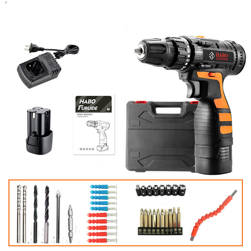 12V Lithium Electric Drill Rechargeable Multifunctional Household Electric Screwdriver - EBuyGoods