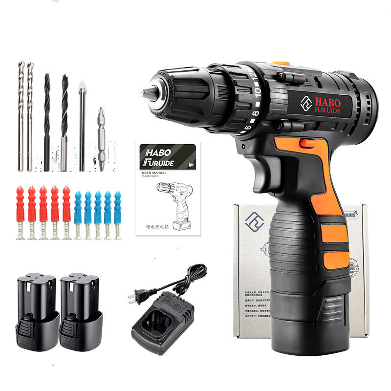 12V Lithium Electric Drill Rechargeable Multifunctional Household Electric Screwdriver - EBuyGoods