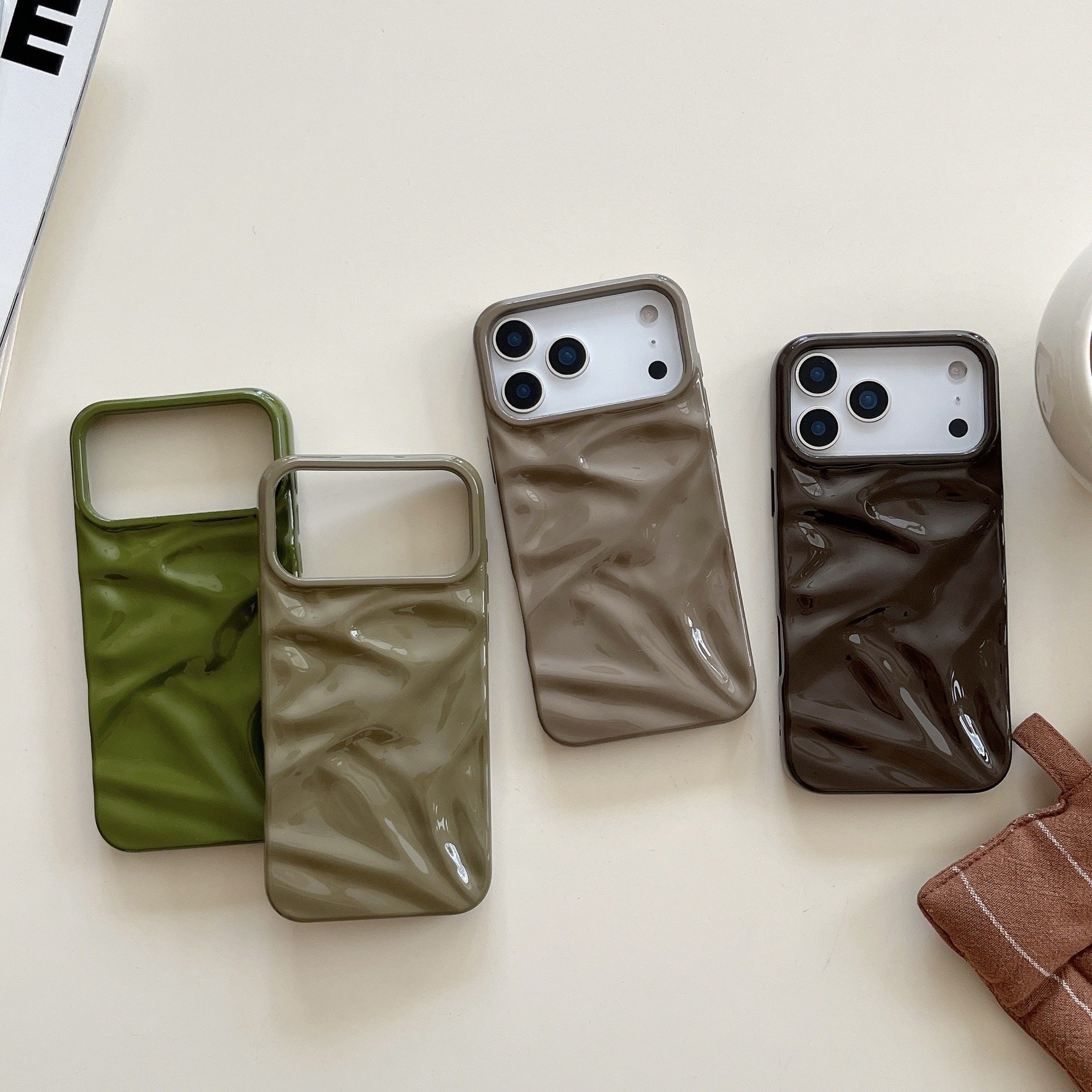Three-dimensional Pleated Pattern Autumn And Winter Colour iPhone Phone Case - EBuyGoods