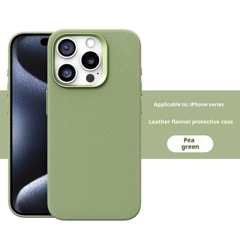 Leather Flannel Fabric Magnetic iPhone Phone Case - EBuyGoods
