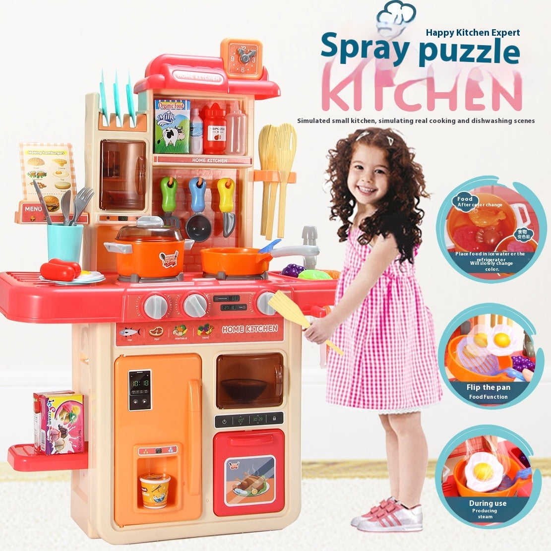 Cross-border Hot Children Play House Simulated Kitchen Toy Suit Dining Table Cooking Kitchenware Girls' Toys - EBuyGoods
