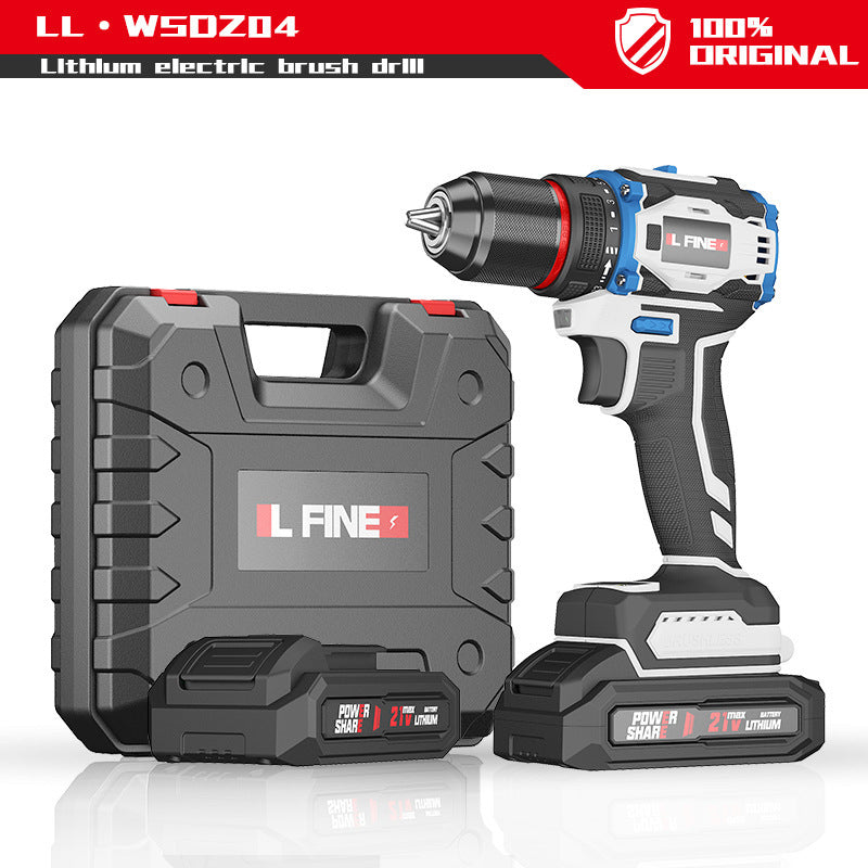 Brushless Electric Hand Drill Lithium Electric Drill Multifunctional Electric Screwdriver Electric Drill Set 21 V18v - EBuyGoods