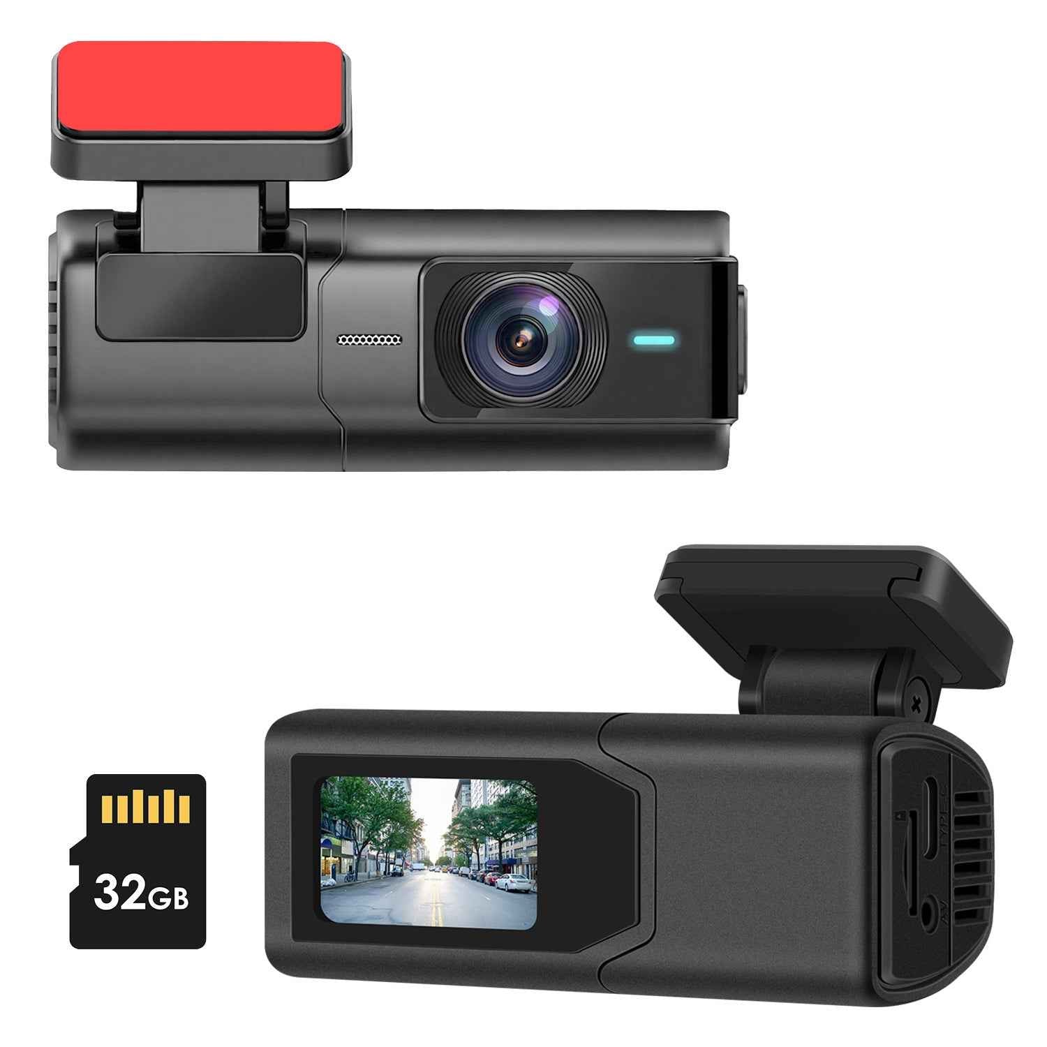 1Pc 2K HD Front Dash Cam For Car With IPS Screen Night Vision Loop Recording Included 32G Storage Card 140 Degree Wide Angle WiFi App Control Front Dashcam