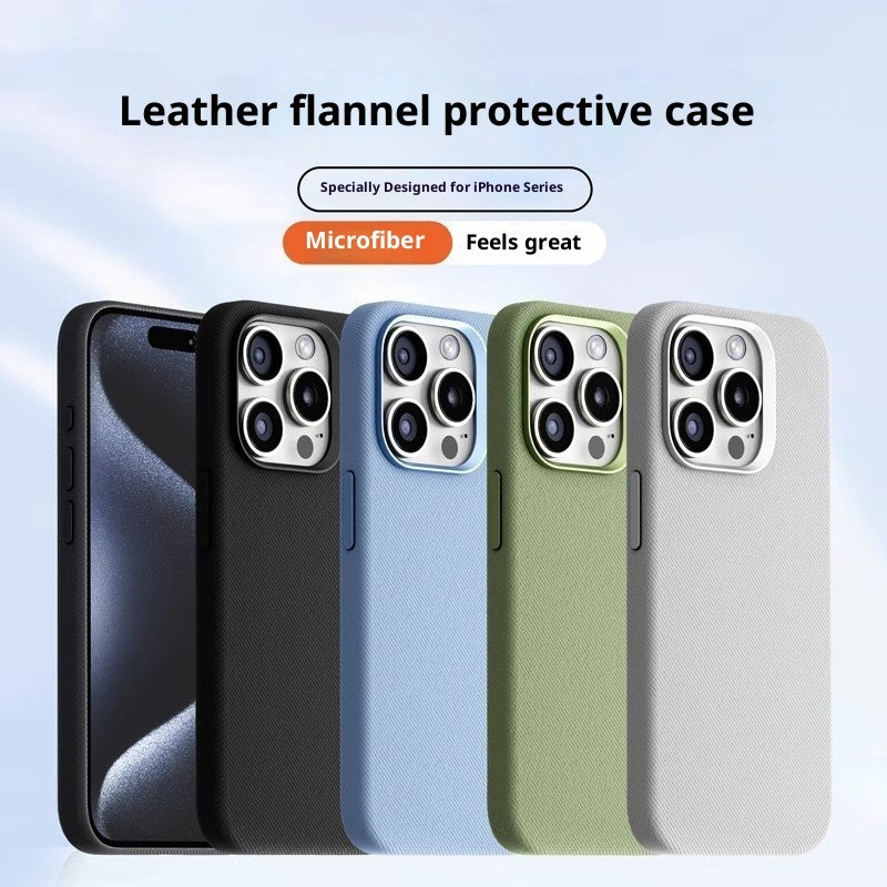 Leather Flannel Fabric Magnetic iPhone Phone Case - EBuyGoods