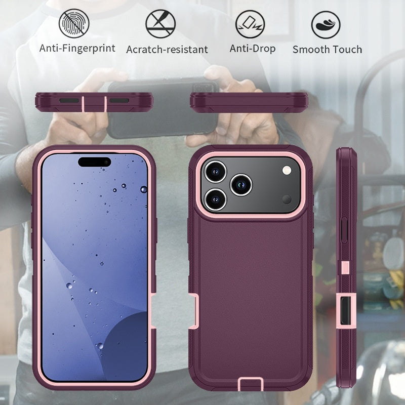 Applicable To New 17promax Three-proof Robot Solid Colour iPhone Phone Case - EBuyGoods