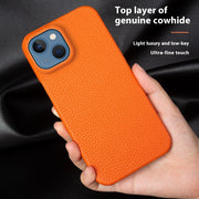 Simple Solid Colour Leather Half Pack iPhone Phone Case - EBuyGoods