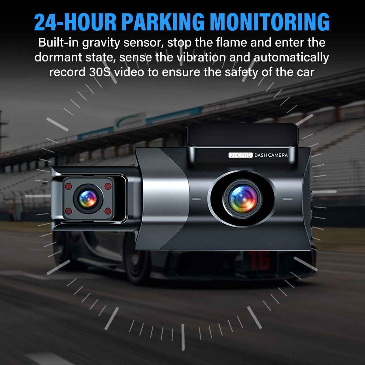 Dashcam - 3-inch Three-recorder