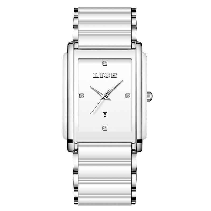 Fashion Ceramic Stainless Steel Couple Watches Quartz Watch