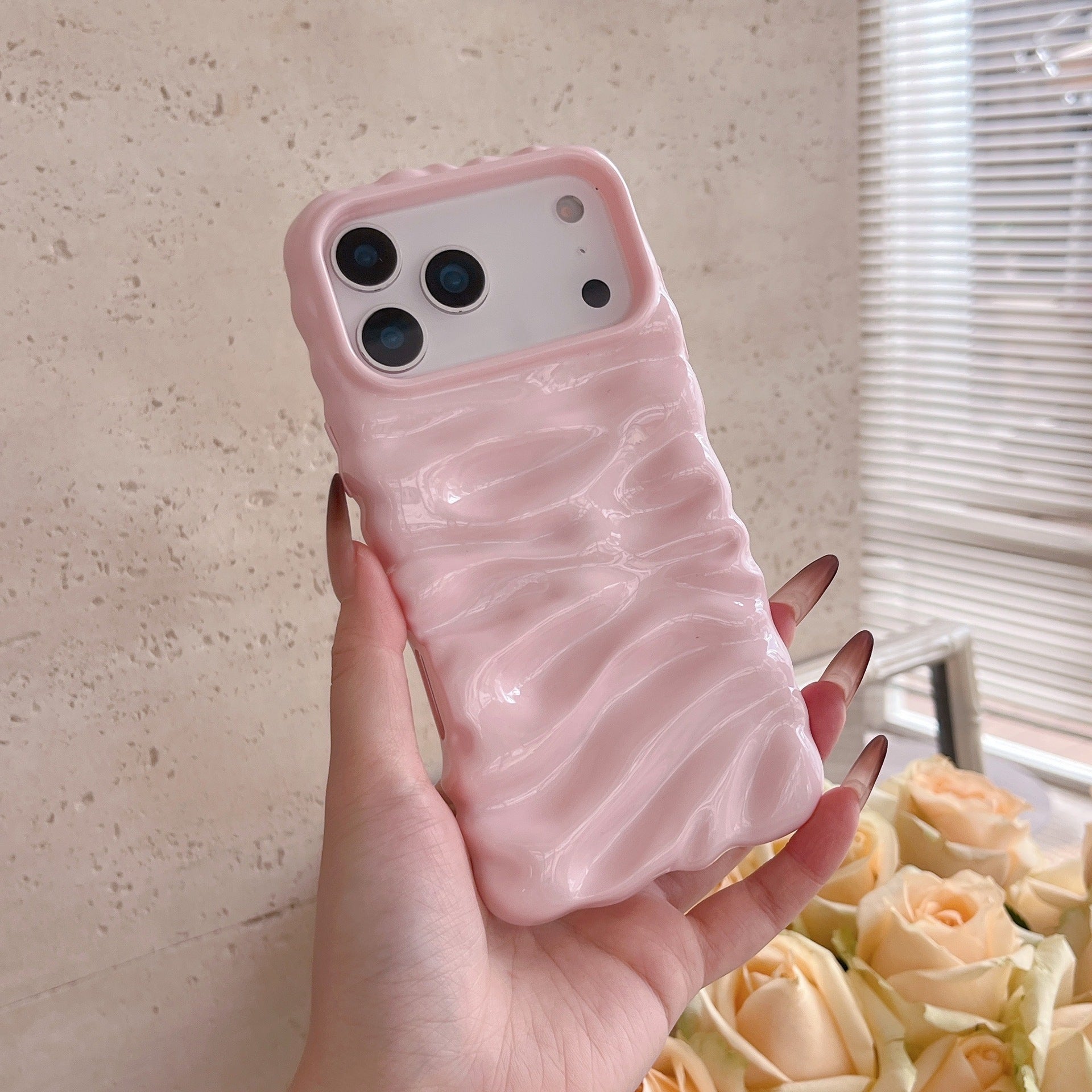 Three-dimensional Pleated Cream Pattern Suitable For iPhone - EBuyGoods