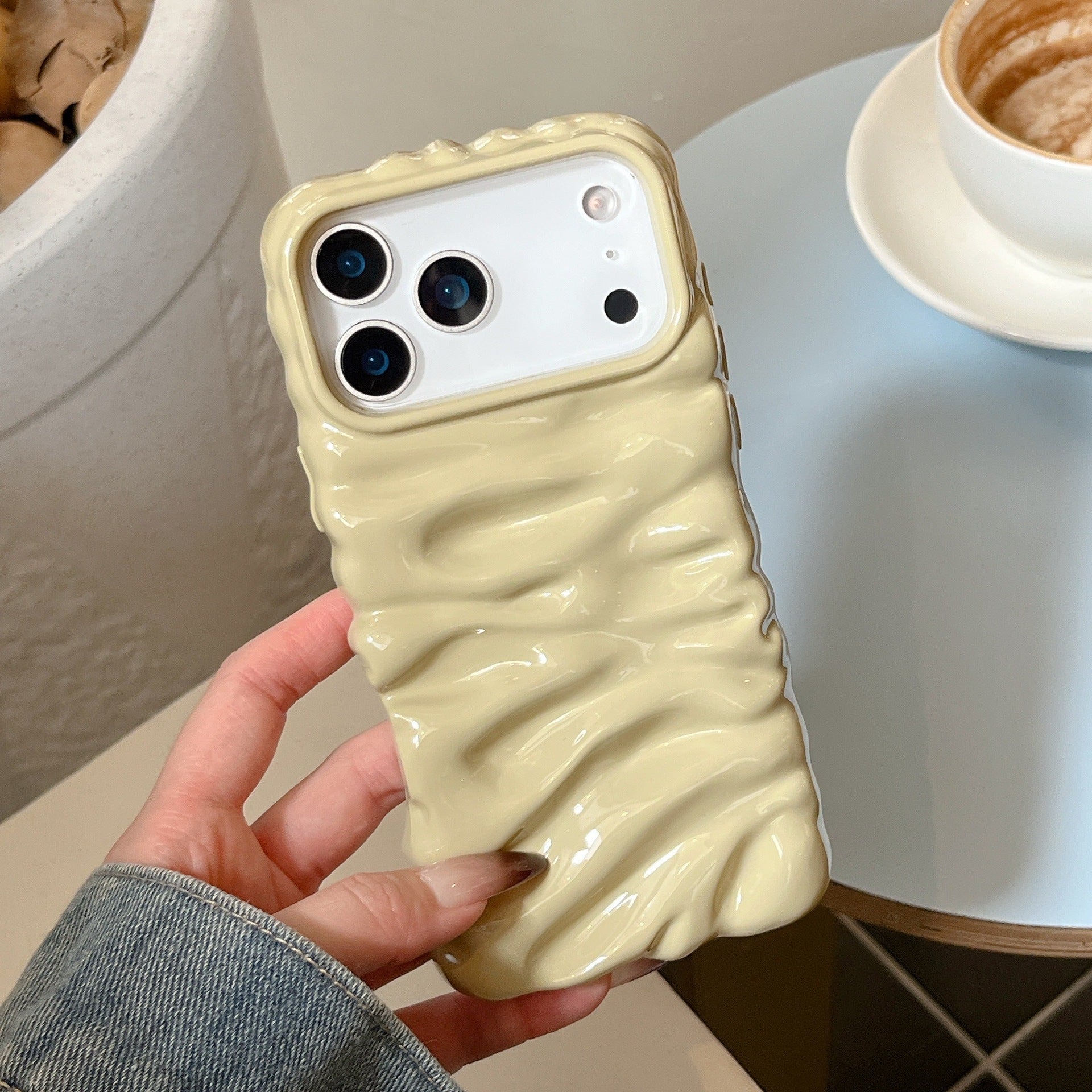 Three-dimensional Pleated Cream Pattern Suitable For iPhone - EBuyGoods