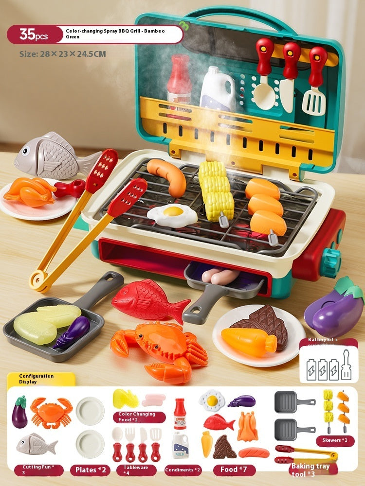 Simulation Mini Small Kitchen Play House Slicer Girls' Cooking Barbecue Toys - EBuyGoods