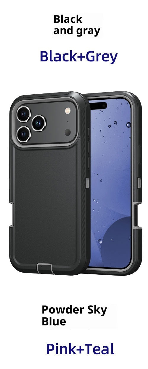 Applicable To New 17promax Three-proof Robot Solid Colour iPhone Phone Case - EBuyGoods