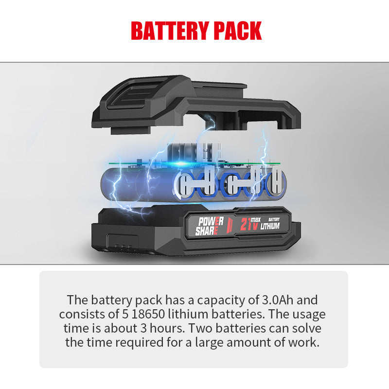 Brushless Electric Hand Drill Lithium Electric Drill Multifunctional Electric Screwdriver Electric Drill Set 21 V18v - EBuyGoods