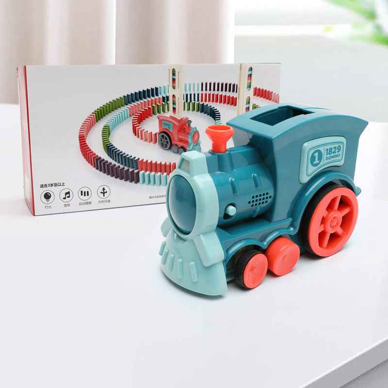 Domino Train Toys Baby Toys Car Puzzle Automatic Release Licensing Electric Building Blocks Train Toy