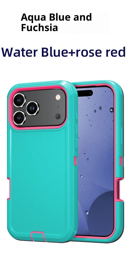 Applicable To New 17promax Three-proof Robot Solid Colour iPhone Phone Case - EBuyGoods