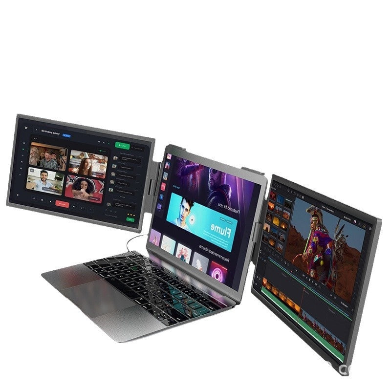 14-inch Dual-screen Portable Monitor Laptop With Wall-mounted External Expansion Screen Dual-screen Portable Screen - EBuyGoods