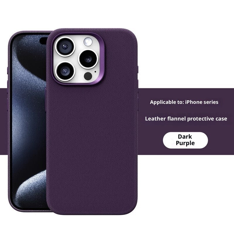Leather Flannel Fabric Magnetic iPhone Phone Case - EBuyGoods