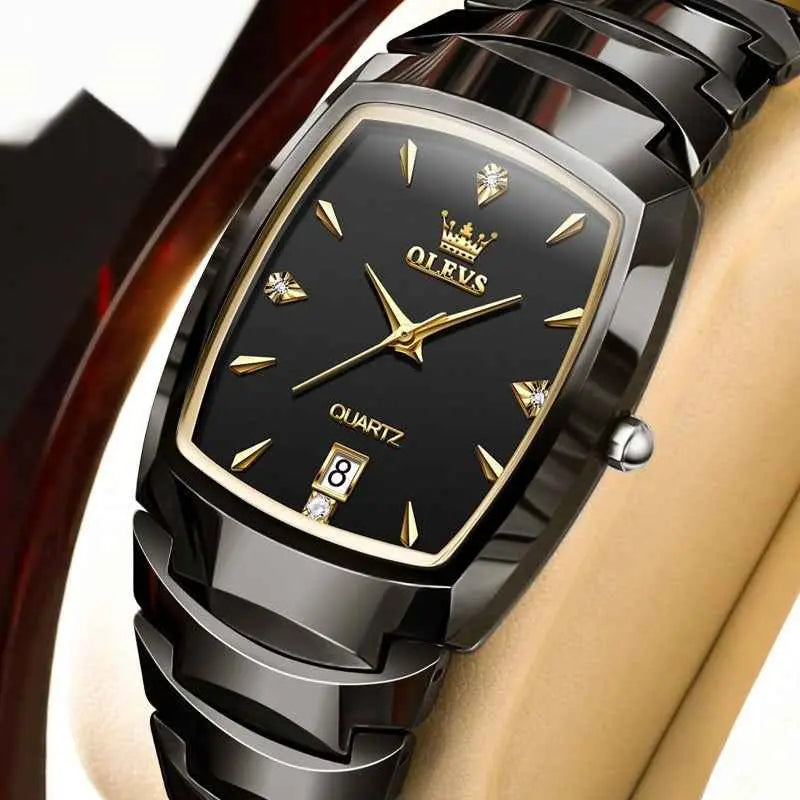 Gold Quartz Tungsten Steel Genuine Men's Watch