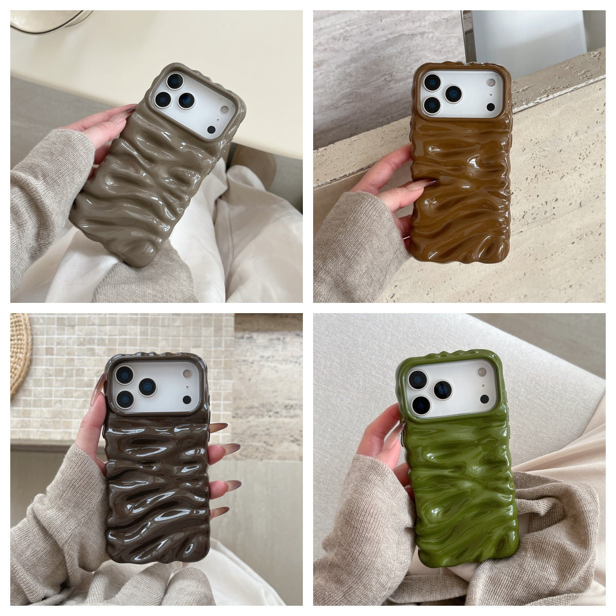 Three-dimensional Pleated Cream Pattern Suitable For iPhone - EBuyGoods