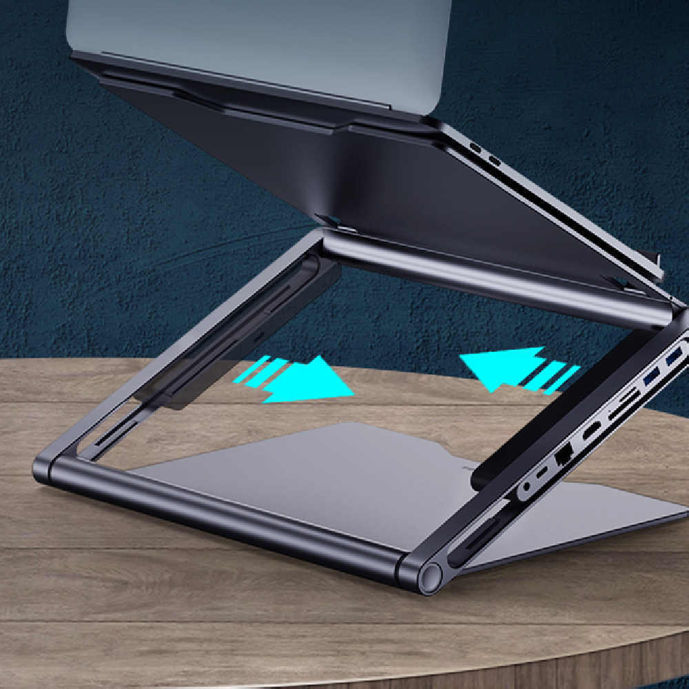 Lapstop Stand With 8-in-1 Docking Station - EBuyGoods